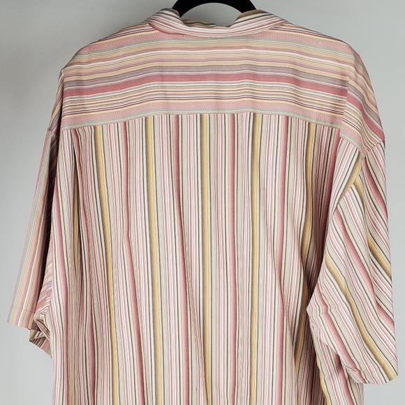 Tommy Bahama 100% Silk Pink Stripes shirt XXL - Picture 2 of 3